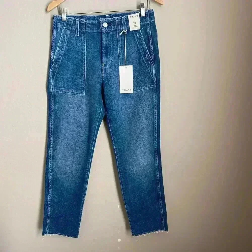 NWT Trave Deja High Rise‎ Utility Boyfriend Jeans Size 27